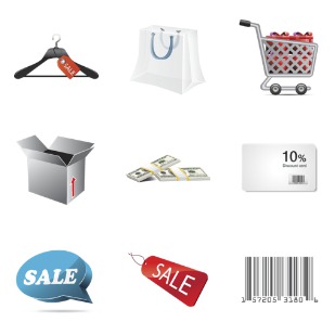 Shopping icon sets preview