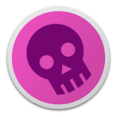 skull, magenta icon