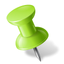 left, pushpin, mapmarker, chartreuse icon