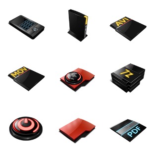 Profesional Red icon sets preview