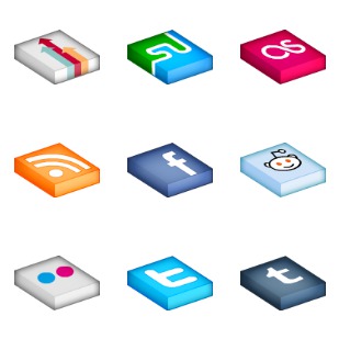 Isometrica Social icon sets preview
