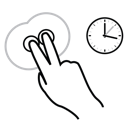 finger, gestureworks, hold, two icon