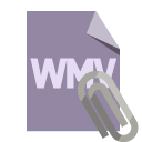 attachment, file, wmv, format icon