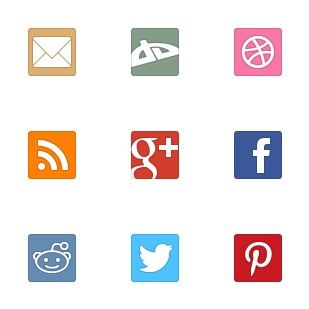 Flat Social icon sets preview