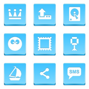 Blue Buttons icon sets preview