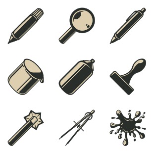 Vintage Design icon sets preview