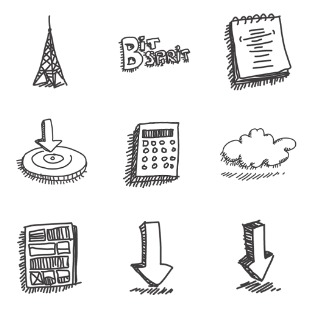 Sketchy icon sets preview