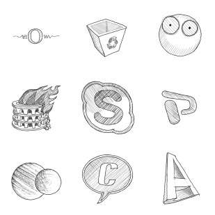 Sketchy icon sets preview