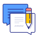 chat, feedback, pencil, support, bubble, message, talk icon