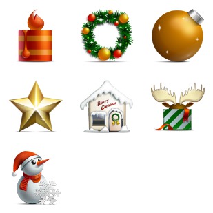 Merry Christmas icon sets preview