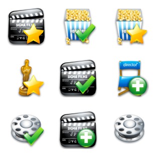 Cinema icon sets preview
