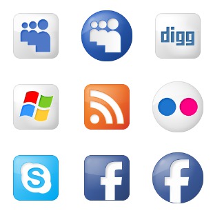 YOOtheme Social Bookmarks icon sets preview