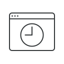 network, time, browser, clock, internet, marketing, web icon