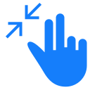in, resize, fingers, two icon
