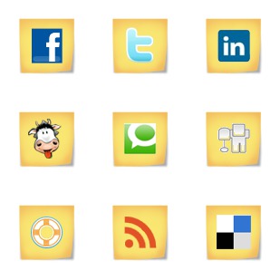 Post It icon sets preview