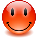 smiley, happy, red icon