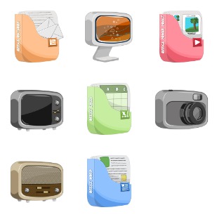 Cartoon Icons icon sets preview