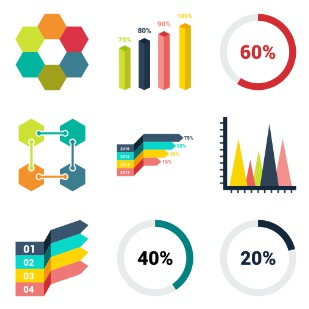 Infographics Chart 3 icon sets preview