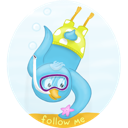 scuba, diving, twitter, bird icon