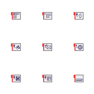Red Tab icon sets preview