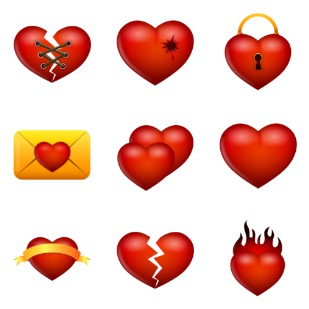Valentine icon sets preview