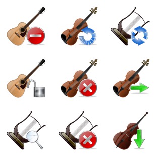 Stringed Instruments icon sets preview