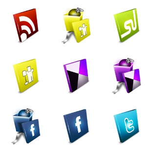 Web 2.0 Gift icon sets preview