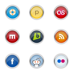 Chrome Social Media icon sets preview