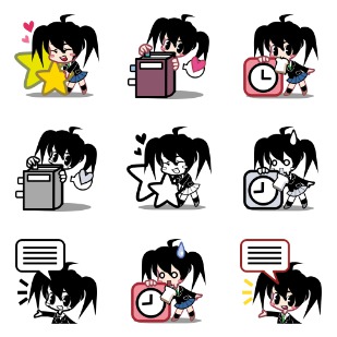 Kawaii icon sets preview