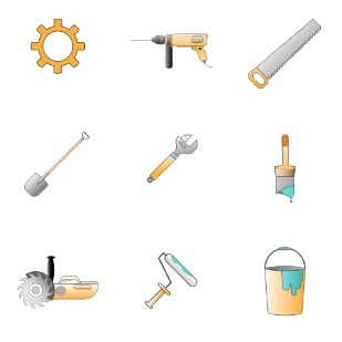 Tools set icon sets preview