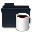 coffee, food, badged, folder icon