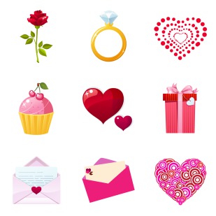 Heart Romance icon sets preview