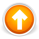 up, orange, orb, arrow icon