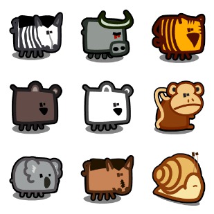 Zootetragonoides 3 icon sets preview