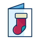 stocking, greeting, clothes, clothing, card icon