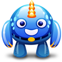 monster, blue icon