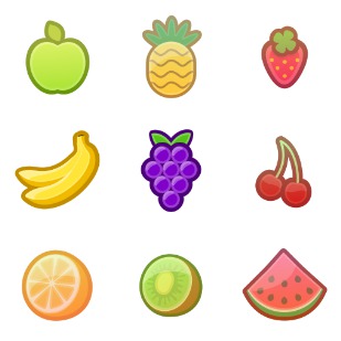 Fruits icon sets preview