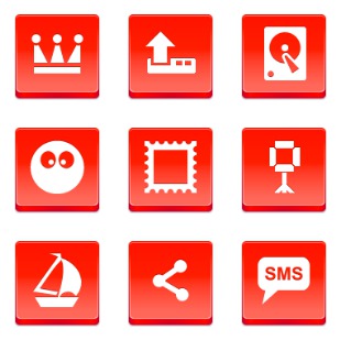 Red Buttons icon sets preview