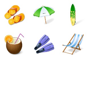 Vacation icon sets preview