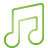 green, basic, music icon