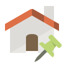 home, pin, push icon