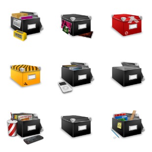 Boxes icon sets preview