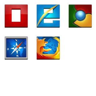 5 Simple Browser icon sets preview