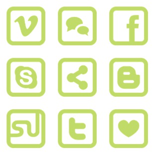 Simple Green Social Media icon sets preview