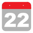 two, schedule, second, calendar, event, twenty-two, hovytech icon