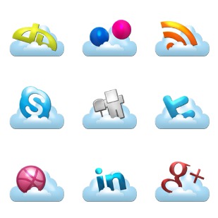 Cloud Social icon sets preview