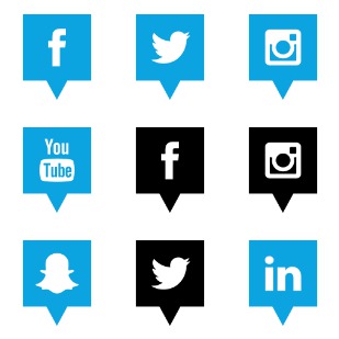 Social Media Pins 2 icon sets preview