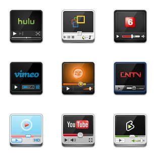 Video Websites Player icon sets preview