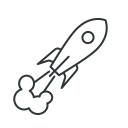 space, fly, skyrocket, startup, rocket, racket, speed icon