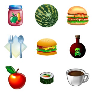 Food Library icon sets preview